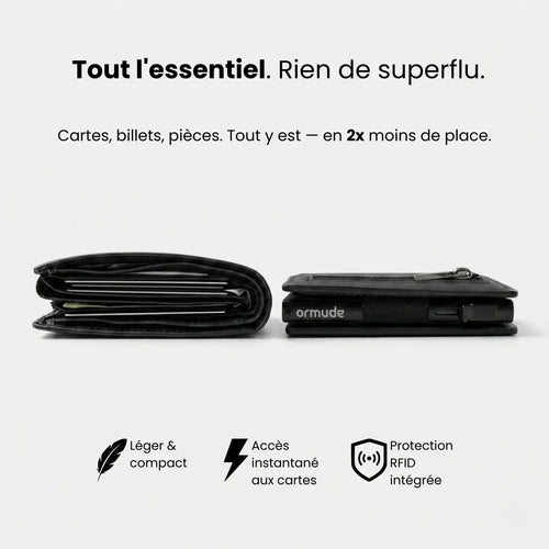 Un portefeuille conçu pour éliminer l’encombrement de vos poches.